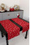 Новогодняя дорожка на стол «Дзвіночки» красного цвета