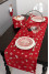 Новогодняя дорожка на стол «Дзвіночки» красного цвета