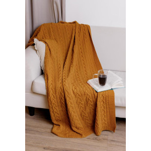 Plaid "Kosi" ocher color, 130x170 cm