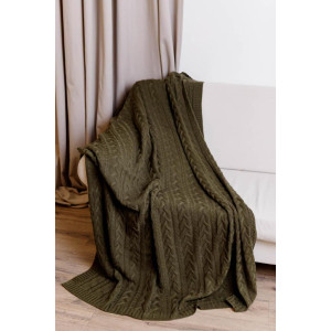 Plaid "Kosi" olive color, 130x170 cm