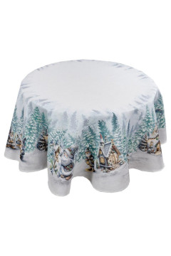Новогодняя круглая скатерть «Казкові гноми»