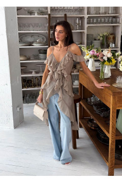 Блуза «Романс» бежевого кольору