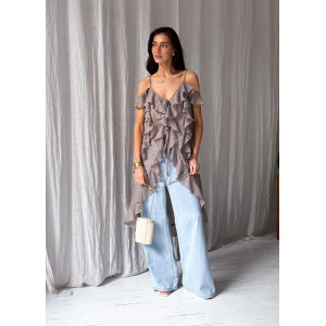 Блуза «Романс» кофейного цвета