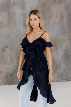 Блуза «Романс» синього кольору