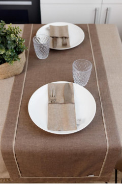 Доріжка на стіл «Кориця» коричневого кольору