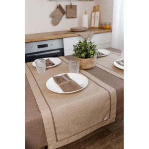 Доріжка на стіл «Кориця» кольору мокко