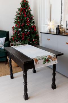 Новогодняя дорожка на стол «Будиночок в лісі»