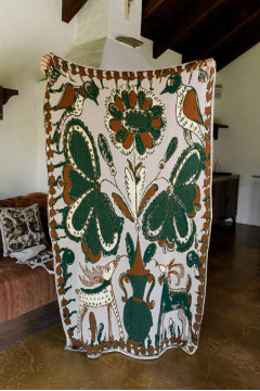 Плед «Косівські мотиви» бежевого кольору, 105х170 см