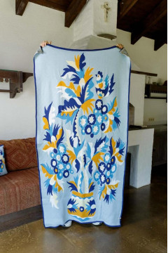 Плед «Самчиківські мотиви» блакитного кольору, 105х170 см