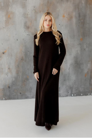 Платье «Ніколь-максі» шоколадного цвета