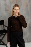 Cropped sweater "Assol" chocolate color