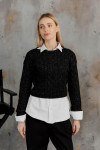 Cropped jumper "Assol" in black