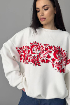 Свитшот «Кларк» молочного с принтом