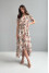 "Inora" dress in beige with print