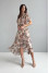 "Inora" dress in beige with print