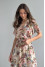 "Inora" dress in beige with print