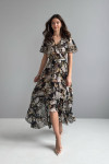 "Inora" black dress with print