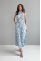 "Meili" dress in blue with print