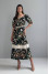 "Amelia" dress in black with print
