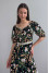 "Amelia" dress in black with print