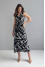 "Niola" black dress with print