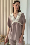 Cappuccino-colored Sunday blouse