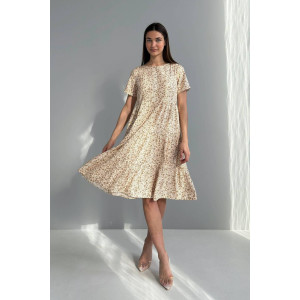 Dress "Karisa" beige with print