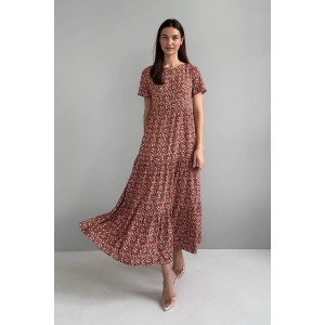 "Helia" terracotta print dress