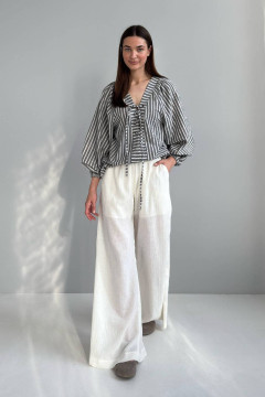 Blouse "Silka" gray striped