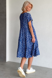 Платье «Клотильда» синего цвета с принтом