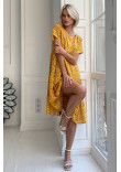 Сукня «Клотильда» жовтого кольору з принтом