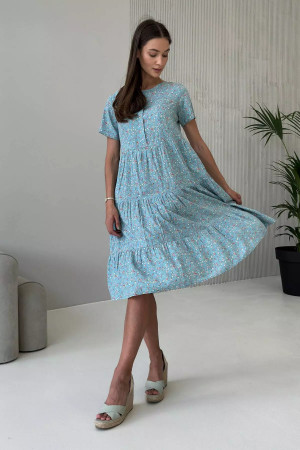 Платье «Клотильда» цвета полыни с принтом