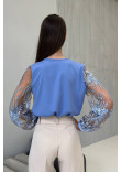 Блуза «Росаріо» темно-блакитного кольору
