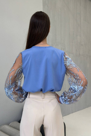 Блуза «Росарио» темно-голубого цвета