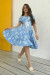 Платье «Труденс» синего цвета с принтом