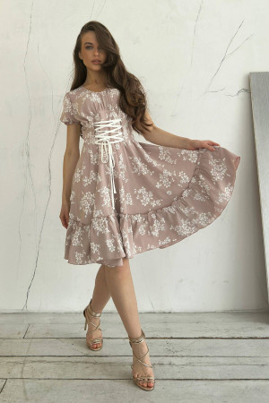 Сукня «Труденс» пудрового кольору з принтом
