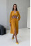 "Cordova" mustard-colored dress with print