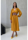 Сукня «Кордова» гірчичного кольору з принтом