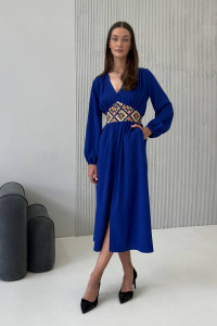Сукня «Кордова» синього кольору з принтом