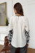 Блуза «Офелия» молочного цвета с принтом