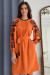 Платье «Айрана» терракотового цвета с принтом
