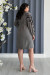 Платье «Айрана» серого цвета с принтом