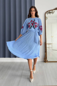 Сукня «Сантана» блакитного кольору з принтом