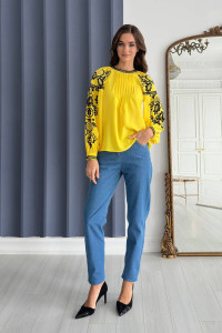 Блуза «Кендіс» жовтого кольору з принтом