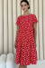 Платье «Иллей» красного цвета с принтом
