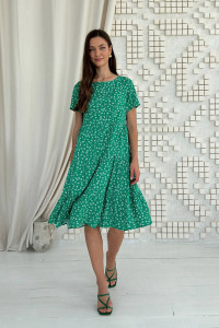 Платье «Иллей» зеленого цвета с принтом