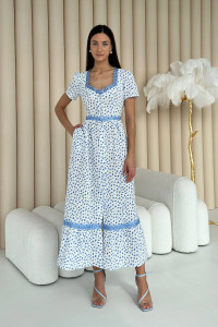 Платье «Дарлин» молочного цвета с принтом