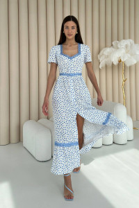 Платье «Дарлин» молочного цвета с принтом