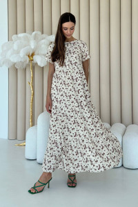Сукня «Бренда» бежевого кольору з принтом