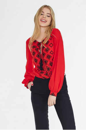 Блуза «Варьяте» красного цвета